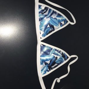 blue tropical swimsuit (never worn, only tried on)